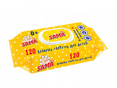 Вологі серветки ТМ "SAMA" "Baby" (120 шт.)1