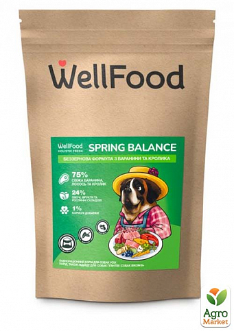 Сухой корм для собак "Spring Balance" (баранина и кролик) ТМ "Well Food" 0.25кг
