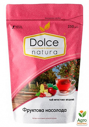 Чай Фруктовое наслаждение (ягодный с ароматом розы) дой-пак ТМ "Dolce Natura" 250г упаковка 6шт - фото 2