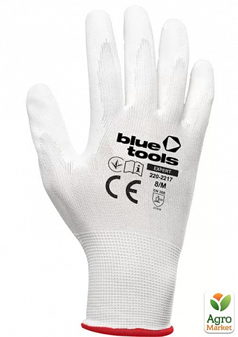 Стрейчеві рукавиці з поліуретановим покриттям BLUETOOLS Sensitive (L) (220-2217-09-IND)