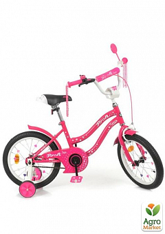 Велосипед детский PROF1 18д. Star, малиновый, звонок, доп.колеса. (Y1892)1