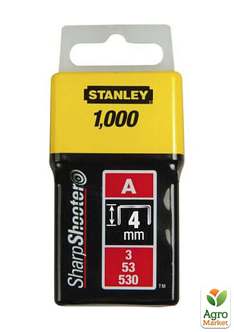 Скоби тип А висотою 4 мм, для ручного степлера Light Duty, в упаковці 1000 шт STANLEY 1-TRA202T (1-TRA202T) - фото 2