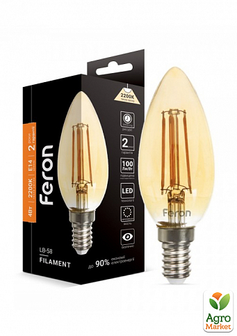 Светодиодная лампа Feron LB-58 золото 4W E14 2200K (01521)