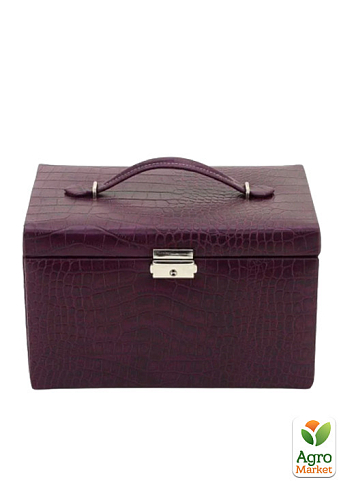 Ящик для драгоценностей Friedrich Lederwaren Classico пурпурный, крокодил (23236-56) - фото 3