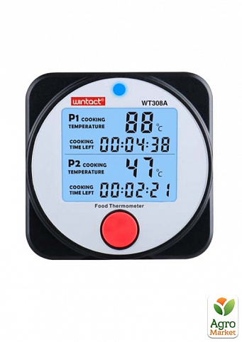 Термометр для гриля (мяса) 2-х канальный Bluetooth, -40-300°C  WINTACT WT308A