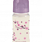 Бутылочка пластиковая с широким горлышком розовая "Декор" Baby-Nova, 300мл