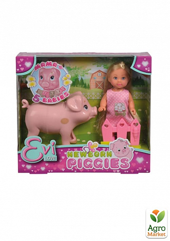 Кукольный набор Эви "Беременная свинка" с поросятами, 3+ Simba Toys