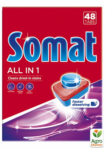 Somat "Все в 1" таблетки для посудомоечной машины 48 шт
