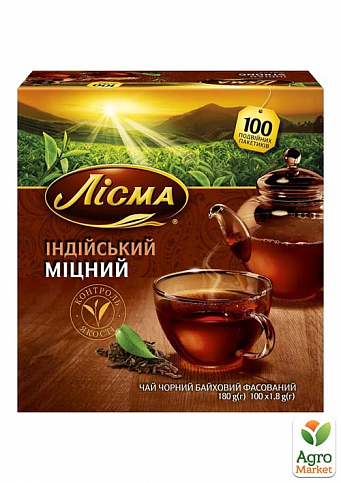 Чай Індійський (міцний) ТМ "Лисма" 100 пакетиків по 1,8г