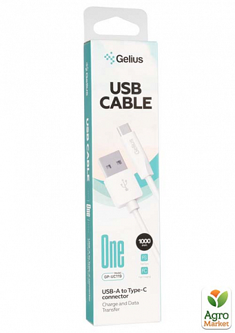 Кабель USB Gelius One GP-UC119 (1m) Type-C White