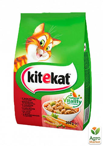 Корм для кошек Natural Vitality (говядина с овощами) ТМ "Kitekat" 300г