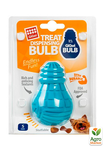 Игрушка для собак Лампочка резиновая GiGwi Bulb Rubber, резина, S, голубая (2336) - фото 3