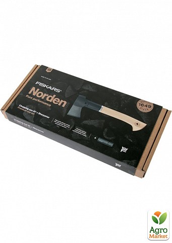 Подарочный набор Fiskars Norden chopping axe N7 + sharpener SET (1051146) - фото 2