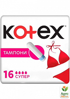 Kotex жіночі гігієнічні тампони Super (4 краплі), 16 шт1
