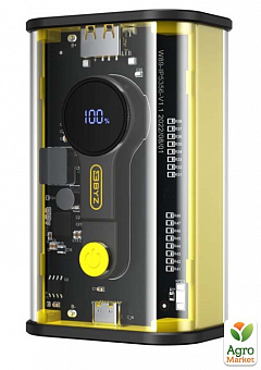 Дополнительный внешний аккумулятор повербанк BYZ W89 10000 mAh 22.5W Type-C PD PowerBank желтый2