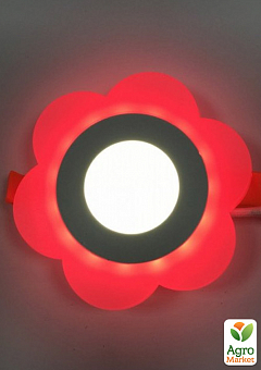 LED панель Lemanso  LM908 "Молочная ромашка" круг  3+3W красная подсв.  320Lm 4500K 175-265V (331683)1