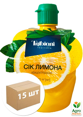 Сок лимона концентрированный ТМ "Tribiani" 220мл упаковка 15 шт