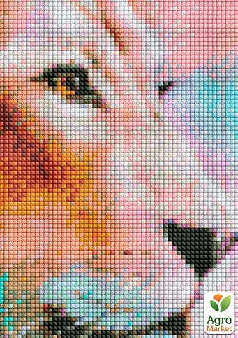 Алмазная мозаика - Розовый Лев  Идейка AMO7454 - фото 2