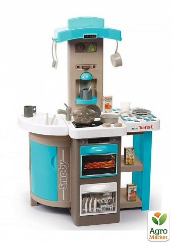 Інтерактивна кухня "Тефаль Кухар", що розкладається з ефектом кипіння, з аксесуарами, блакитна, 3+ Smoby Toys