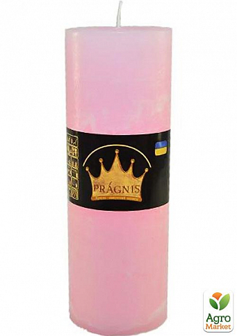 Свічка "Рустик" циліндр (діаметр 7 см * 70 годин) рожева