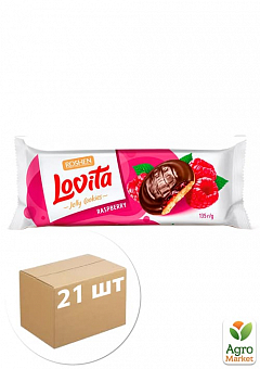 Печенье Jelly (малина) ККФ ТМ "Lovita" 135г упаковка 21шт1