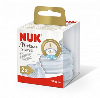 Соска силиконовая антиколиковая NUK Nature Sense, размер отверстия L, 6-18 месяцев, 2 шт - фото 2