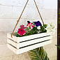 Ящик дерев'яний для зберігання декору та квітів "Франческа" довжина 44см, ширина 17см, висота 13см. (білий з довгою ручкою)