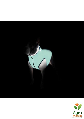 Курточка для собак AiryVest Lumi двостороння, світиться в темряві, розмір M 45, салатово-голуба (2258) - фото 4