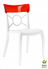 Стул Papatya Opera-S сиденье белое, верх прозрачно-тёмно-красный (2228)