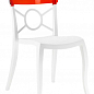 Стілець Papatya Opera-S сидіння біле, верх прозоро-темно-червоний (2228)