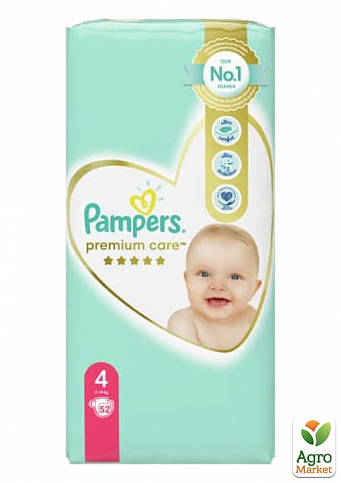 PAMPERS Детские подгузники Premium Care Maxi Экономичная Упаковка 52