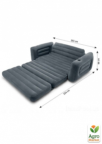 Надувний диван, флокований, диван трансформер 2 в 1 ТМ "Intex" (66552) - фото 2