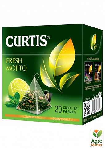 Чай Фреш мохито (пачка) ТМ "Curtis" 20 пакетиков по 1.8г. упаковка 12шт - фото 2