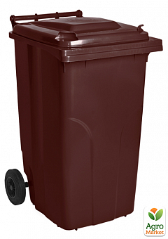Бак для мусора на колесах с ручкой 240 литров темно-коричневый (4050)1