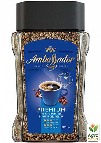Кава розчинна Premium ТМ "Ambassador" 190г упаковка 8 шт - фото 2