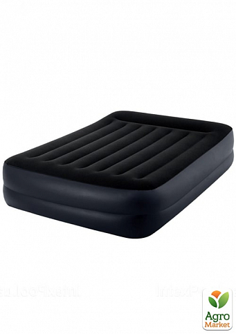 Надувная кровать с встроенным электронасосом двухспальная, черная ТМ "Intex" (64124)