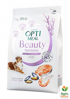 Сухий беззерновий повнораційний корм для дорослих собак Optimeal Beauty Harmony на основі морепродуктів 4 кг (3673900)1