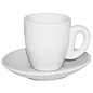 Чашка з блюдцем біла (чашка-60 мл, блюдце-11,5 см) Набір 6 штук (13629-05)