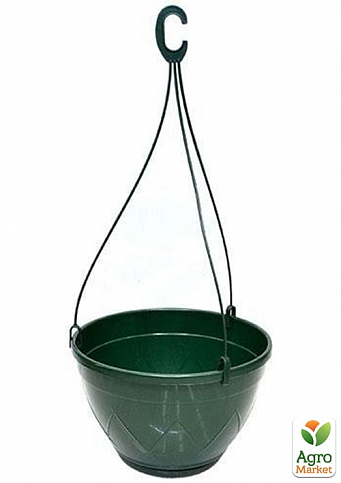 Вазон подвесной "Зеленый Santino" высота 15см, диаметр 23см