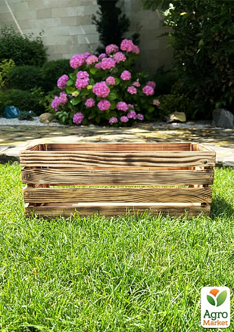 Ящик декоративний дерев'яний для зберігання та квітів "Жиральдо" д. 44см, ш. 17см, ст. 17см. (обпалений) - фото 2