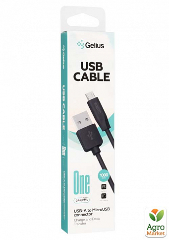 Кабель USB Gelius One GP-UC115 (1m) MicroUSB Black