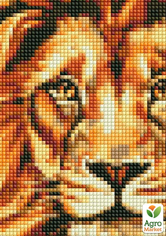 Алмазна мозаїка - Розкішний лев Ідейка AMO7505 - фото 2