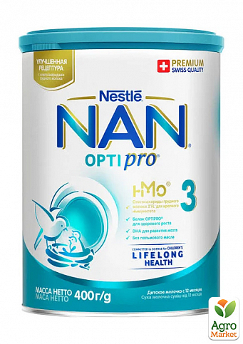 Nestle NAN 3 OPTIPRO® Детское молочко для детей с 12 месяцев, 400 г