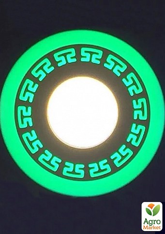 LED панель Lemanso LM555 "Грек" коло 6+3W зелена підсв. 540Lm 4500K 85-265V (331610)