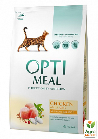 Сухой корм для взрослых кошек Optimeal со вкусом курицы 4 кг (2822170)