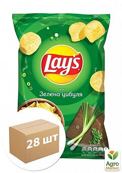 Картофельные чипсы (Зеленый лук) ТМ "Lay`s" 60г упаковка 28шт1