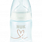 Бутылочка FirstChoice пластик 150 мл NUK / соска силиконовая 0-6 месяцев / температурный контроль Сердца