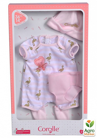 Набор одежды для новорожденного "Фламинго" с подгузником и пустышкой, серия 36 см, 2+ Corolle - фото 3