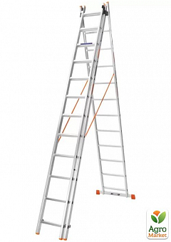 Лестница алюминиевая 3-х секционная BLUETOOLS (3х12 ступеней) (160-9312)1
