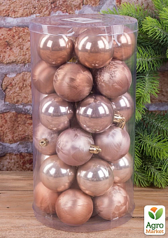 Набор елочных шариков перламутр 5 см 30 шт. Бронзовый (1556-1)1